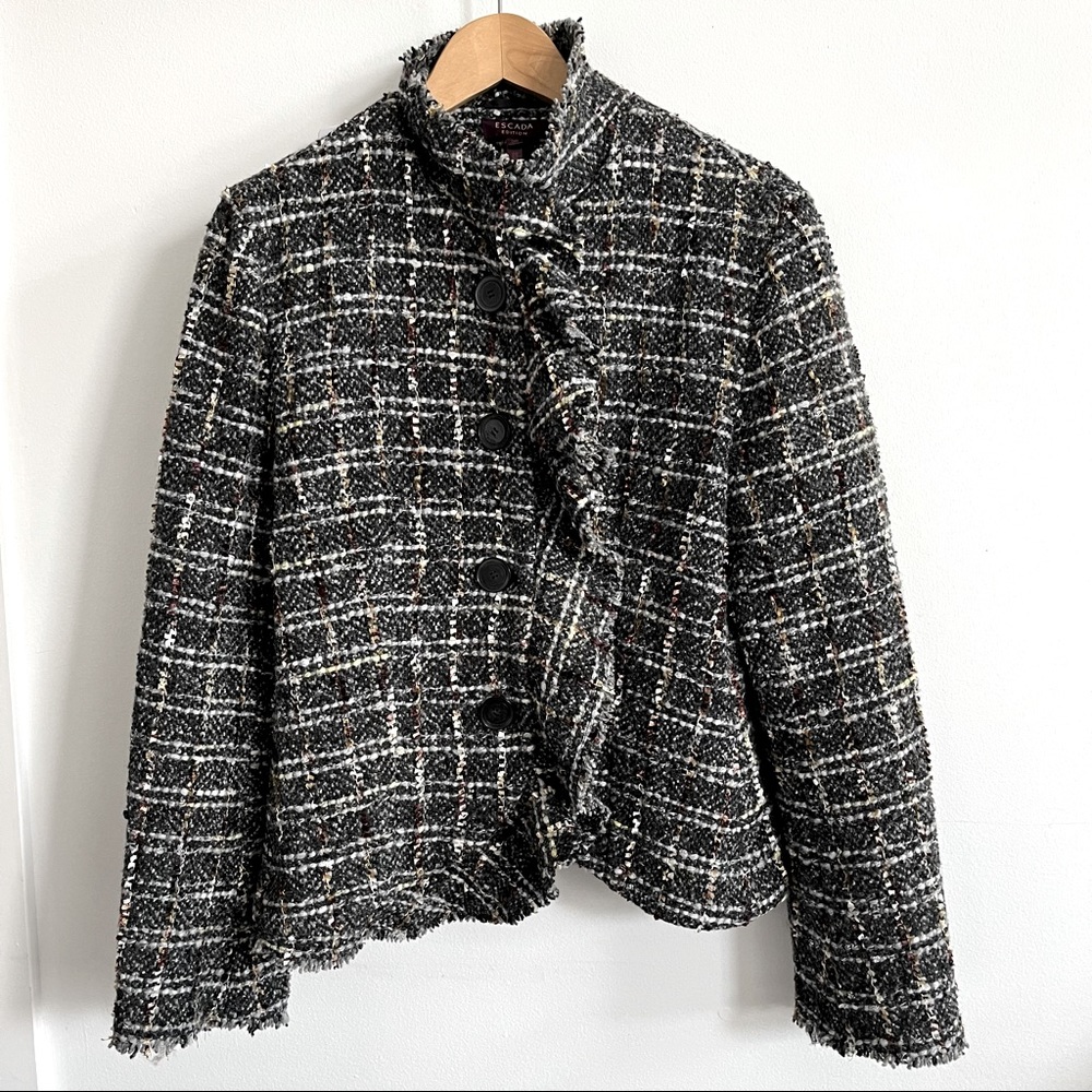Vintage ESCADA Tweed Multicolour Mixed Wool Blazer